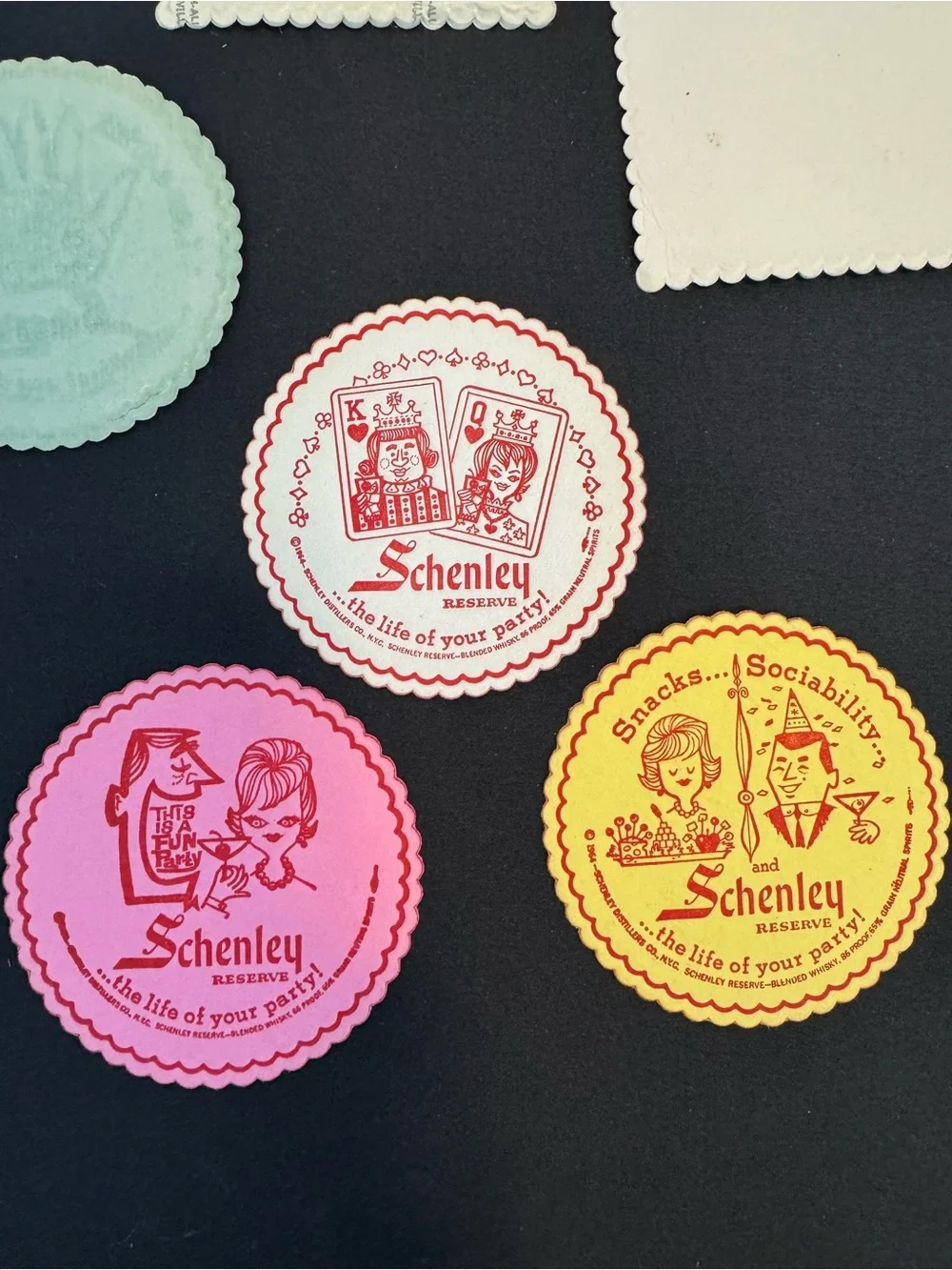 Lot of 34 Vintage Advertising Coasters Schenley Iron City Pirates Smoky Mtns